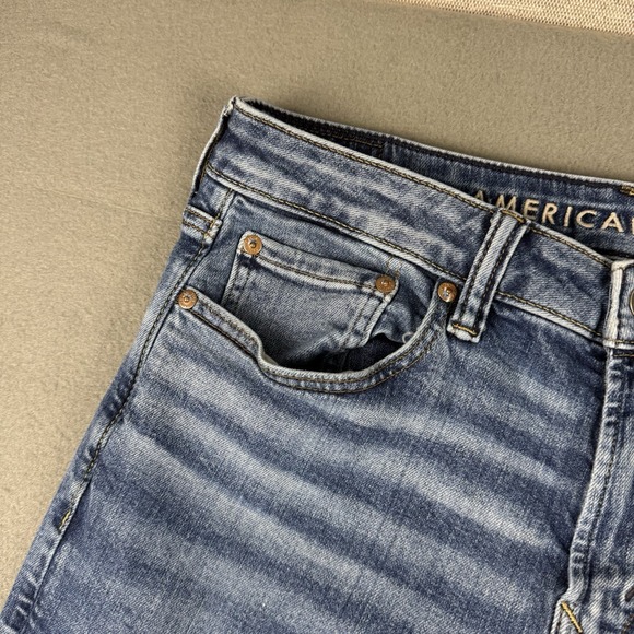 American Eagle Men's‎ 32x32* Airflex Distressed Original Bootcut Whiskered - Picture 5 of 13